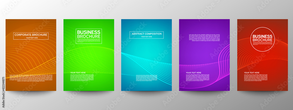 Cover geometric minimal. Set. Vector abstract line pattern for poster design. Set of templates for business brochures. Cool gradients. Graphic pattern for annual album backdrop. Cover geometric minimal. Set. Vector abstract line pattern for poster design. Set of templates for business brochures. Cool gradients. Graphic pattern for annual album backdrop.