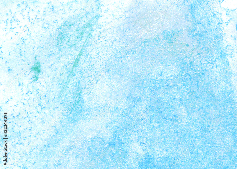 Abstract art background blue liquid paint streaming over surface watercolor technique illustration