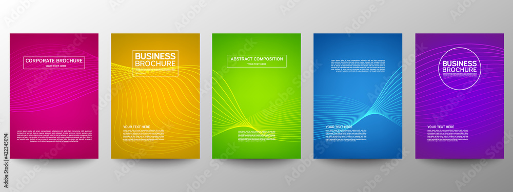 Cover geometric minimal. Set. Vector abstract line pattern for poster design. Set of templates for business brochures. Cool gradients. Graphic pattern for annual album backdrop. Cover geometric minimal. Set. Vector abstract line pattern for poster design. Set of templates for business brochures. Cool gradients. Graphic pattern for annual album backdrop.