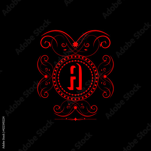 Monogram A  letter alphabet wedding initial hand drawn. Luxury Logo template in vector for Restaurant, Royalty, Boutique, Cafe, Hotel, Heraldic, Jewelry, Fashion and other vector illustration