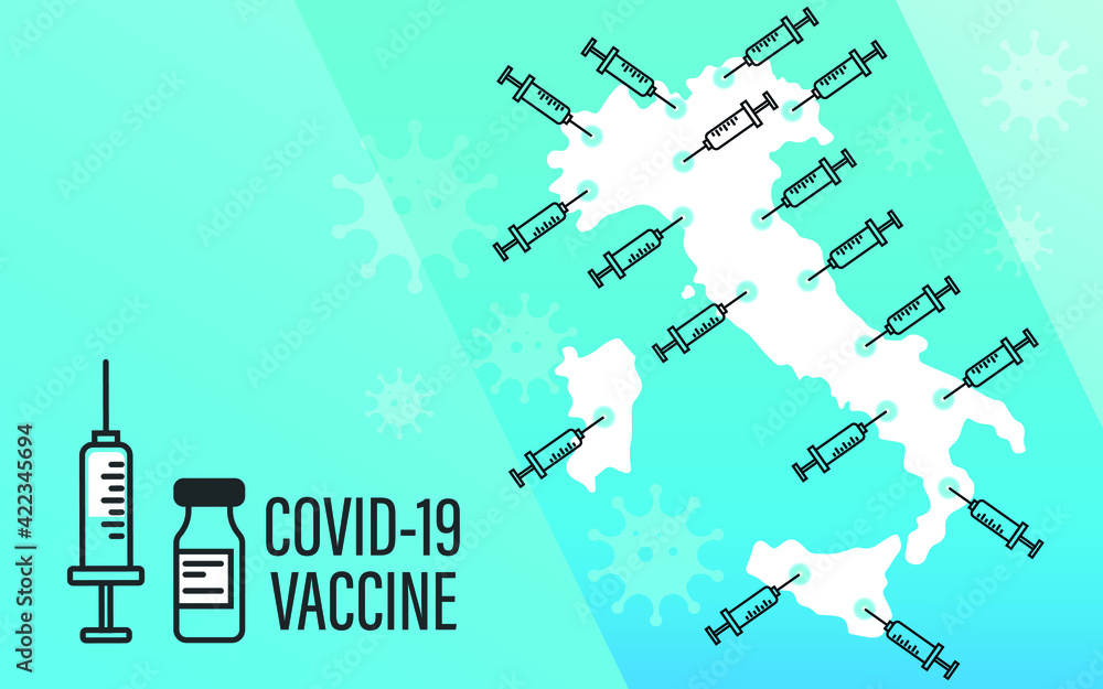 Vaccine against Italy coronavirus infection. healthcare and vaccination concept background.
