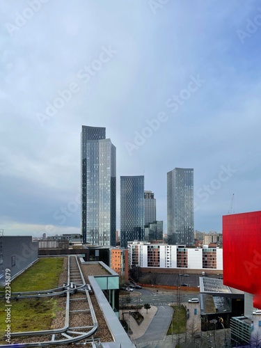 Wallpaper Mural City view with modern buildings and landmarks. Taken in Manchester England.  Torontodigital.ca