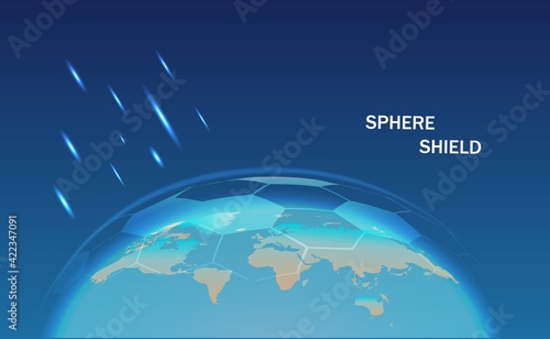 Cyber security. Information protect and Security of Safe concept. World map point and line composition.