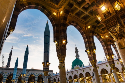 Architecture  works and creativity of Masjid al nabawi in Madinah  photo