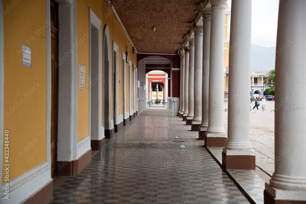 corridor with columns in Nicaragua