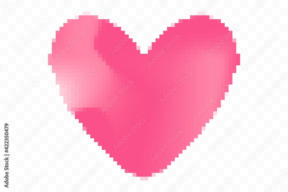Pixel art heart isolated on transparent background Pixel art heart isolated on transparent background
