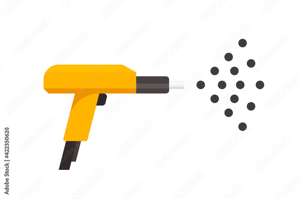 Powder coating gun icon. Clipart image isolated on white background ...