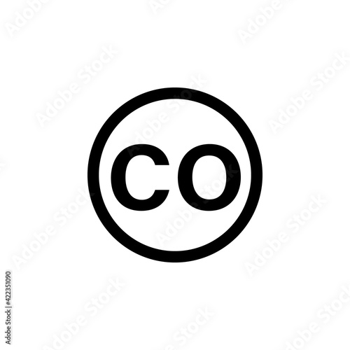 Carbon monoxide detector sign. Clipart image