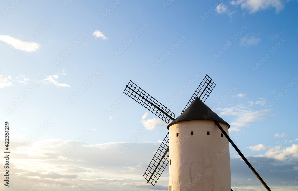Old traditional windmill in La Mancha