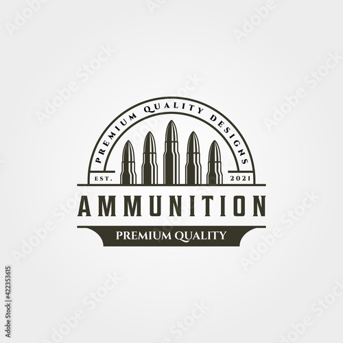 ammunition icon logo vintage vector symbol illustration design