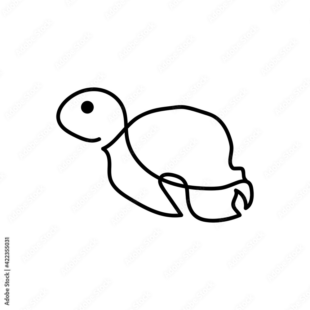 Turtle line continuous outline vector logo Turtle line continuous outline vector logo