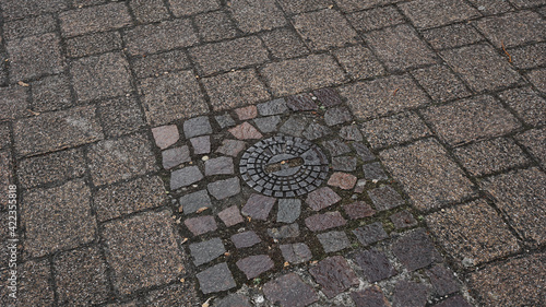 manhole, rainy day road pattern small