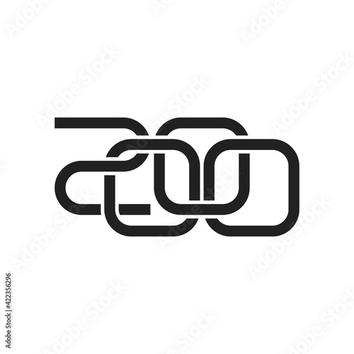 Year 2000 with black and white background