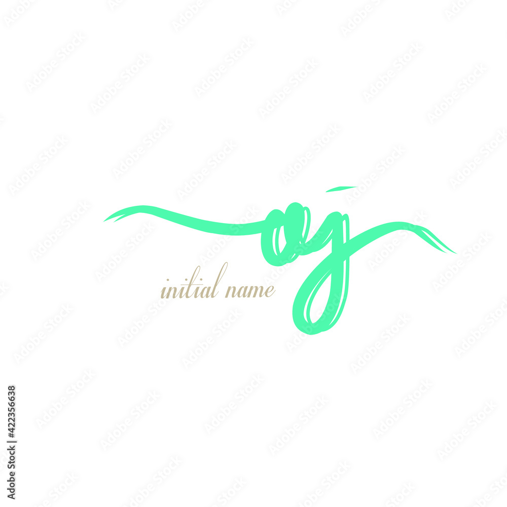 aj initial handwriting or handwritten logo for identity