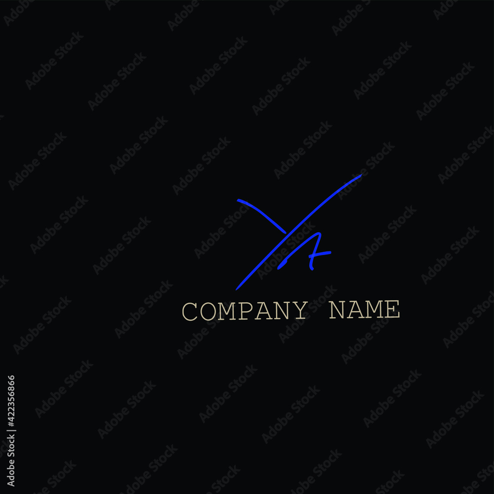 YA initial handwriting or handwritten logo for identity