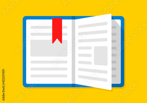 Book icon flat vector illustration