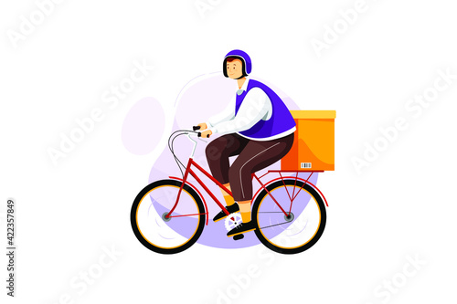 Bicycle Delivery Service Vector illustration