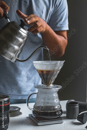Making pour over coffee at home