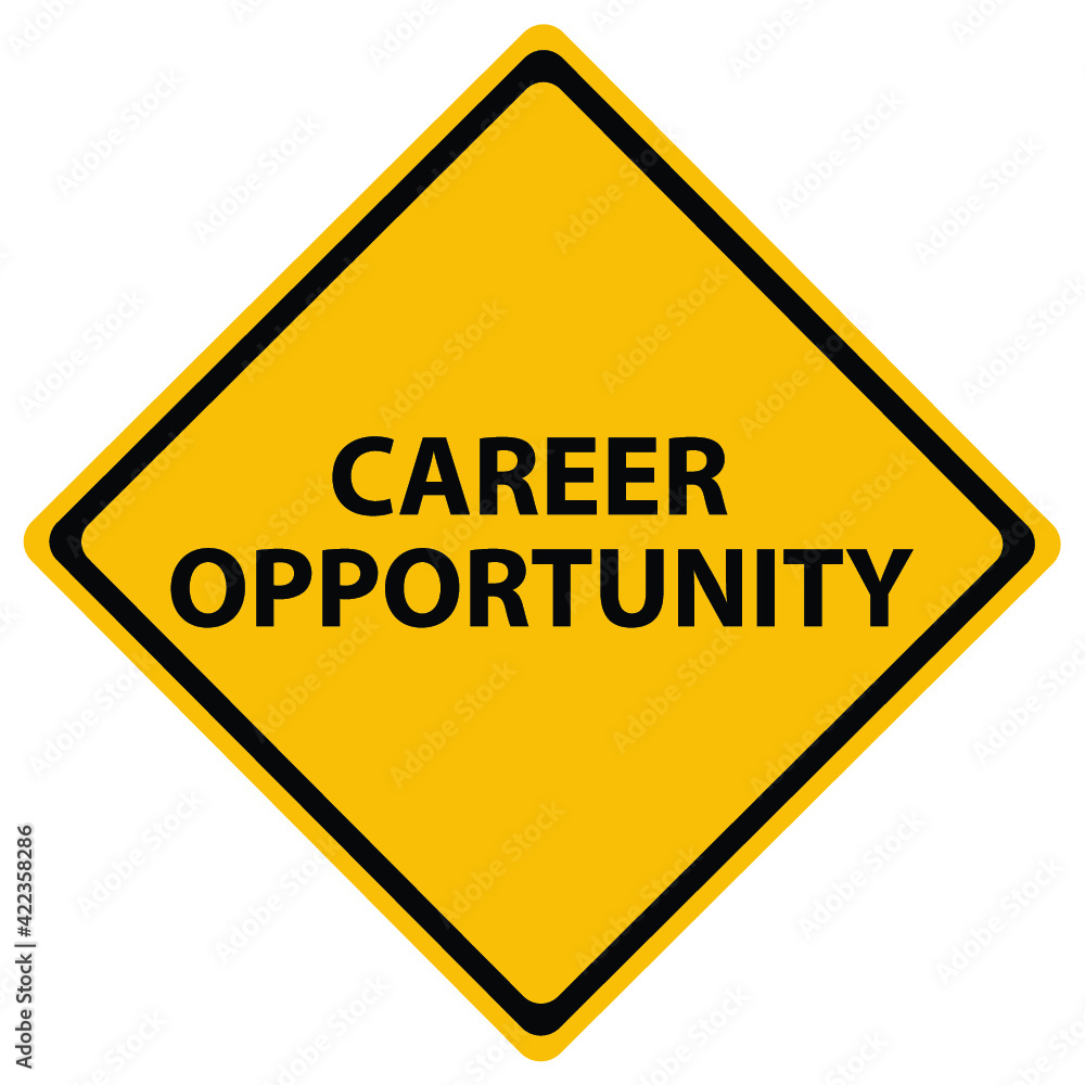 Career opportunity yellow road sign isolated Career opportunity yellow road sign isolated
