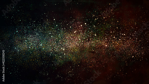 天の川銀河。夜空と星 