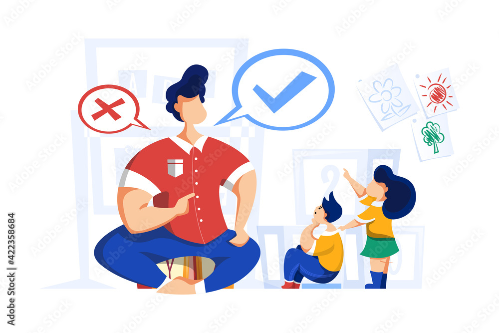 School and Education Vector Illustration concept. Flat illustration isolated on white background. School and Education Vector Illustration concept. Flat illustration isolated on white background.