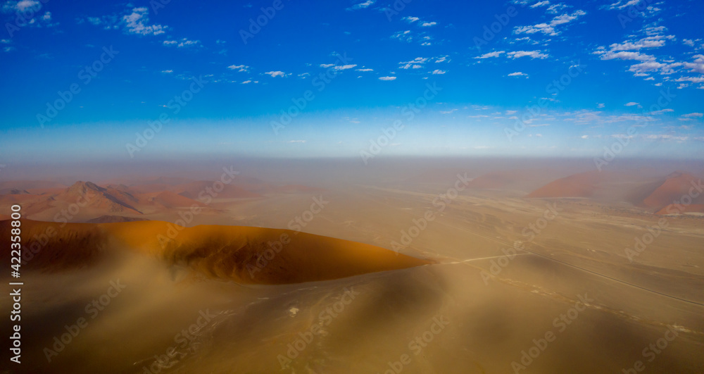 Aerial view of a dune in namibia