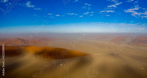 Aerial view of a dune in namibia