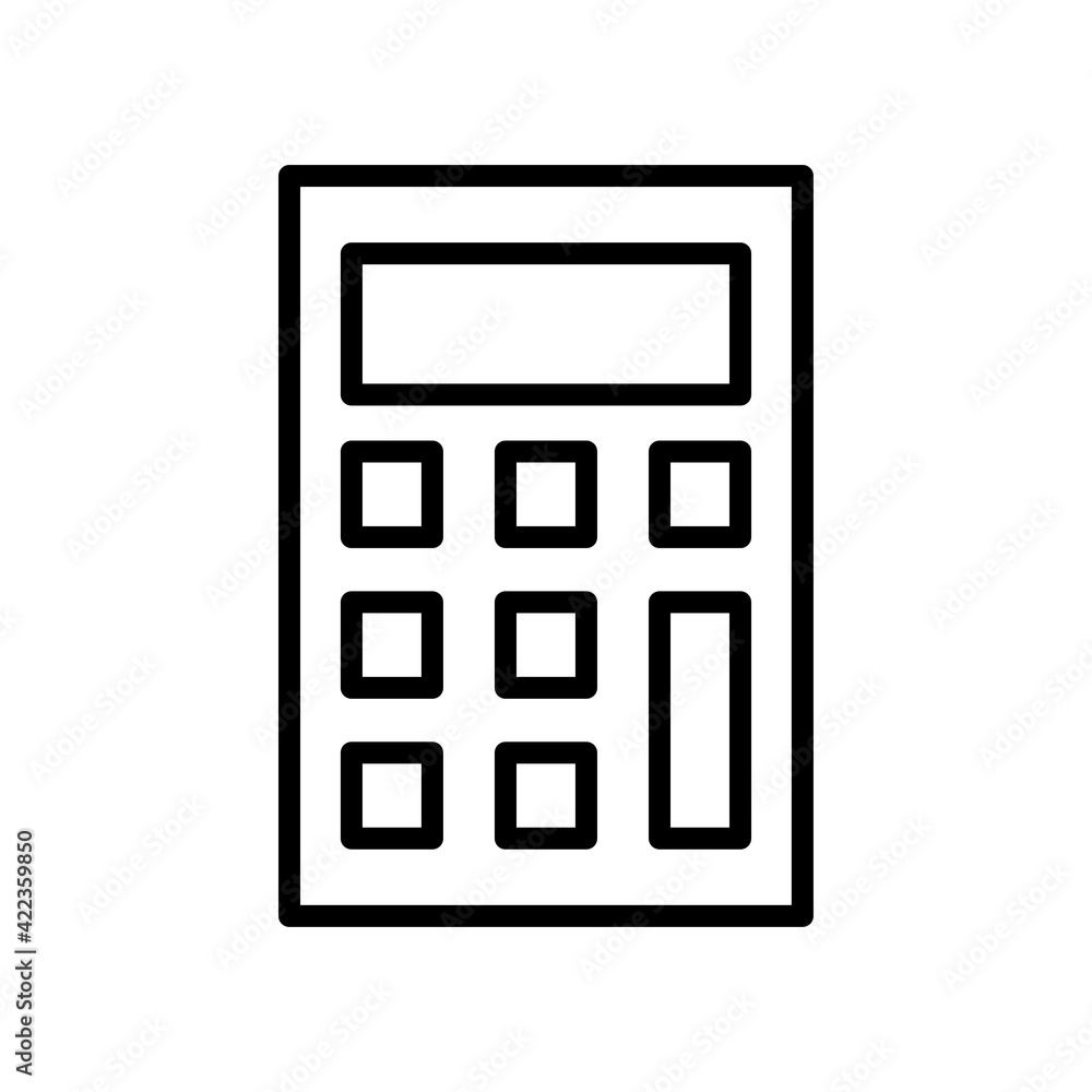 Calculator icon design, outline style, vector eps10 Calculator icon design, outline style, vector eps10