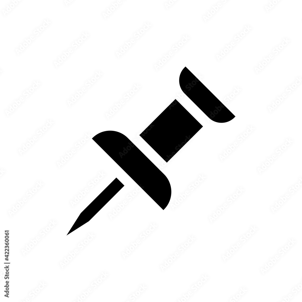 Push pin icon design, glyph style, vector eps10 Push pin icon design, glyph style, vector eps10