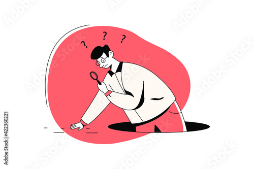 No search found - Error State Illustration Concept