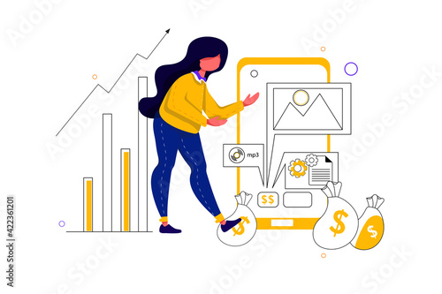 Digital Product Manager - Product Team Illustration concept. Flat illustration isolated on white background.