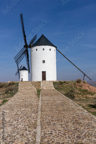 the windmills of La Mancha in the hills above San Juan de Alcazar