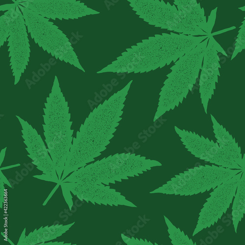 Cannabis seamless pattern print design. Vector illustration