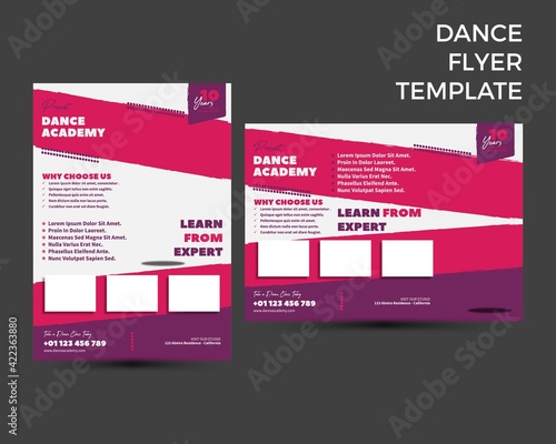 Dance Academy Flyer Template Vector Illustration