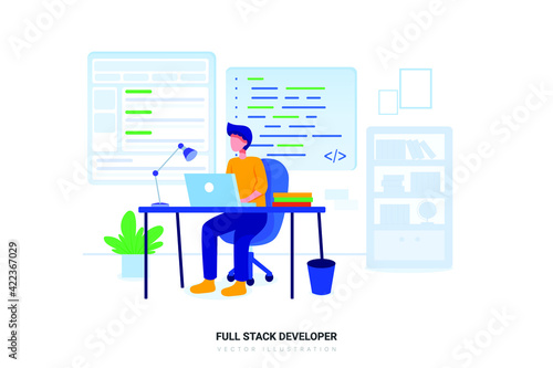 Full Stack Developer Illustration Concept