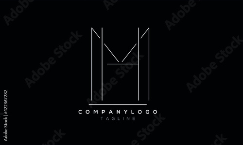 Abstract Letter Initial HM MH H M Vector Logo Design Template