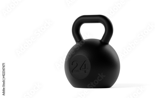 Single fitness gym kettlebell over white background, muscle exercise, bodybuilding or fitness concept