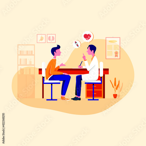 Meet your Doctor Vector Illustration concept. Flat illustration isolated on white background.