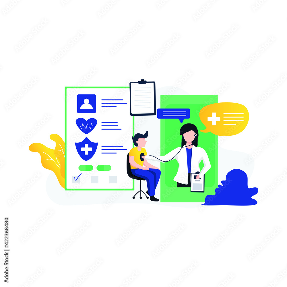 Online Healthcare Vector Illustration concept. Flat illustration isolated on white background.