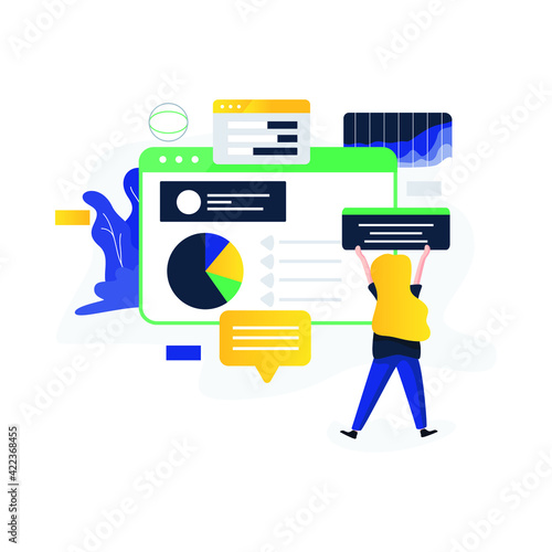 Data Analysis Vector Illustration concept. Flat illustration isolated on white background.