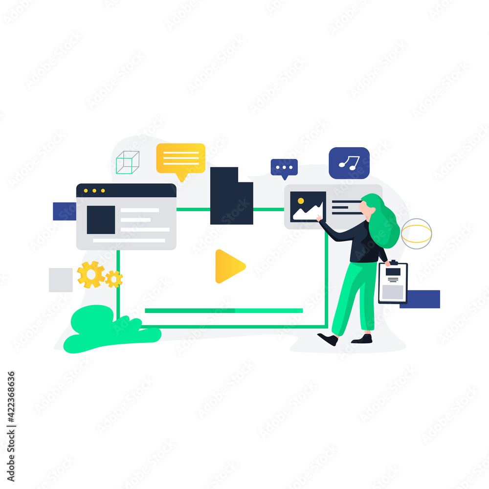 Engaging Content Vector Illustration concept. Flat illustration isolated on white background. Engaging Content Vector Illustration concept. Flat illustration isolated on white background.