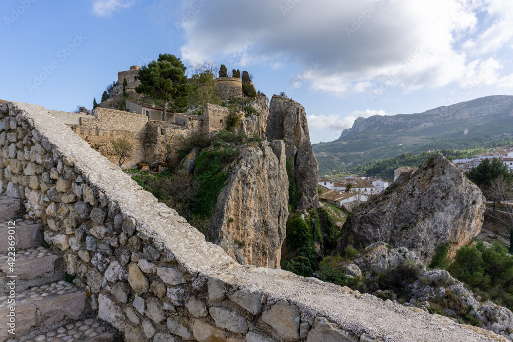old castle on top of the cliff in Guadalest