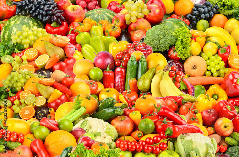 Fresh fruit pattern of fresh and healthy colorful vegetables and fruits. Fresh fruit pattern of fresh and healthy colorful vegetables and fruits.
