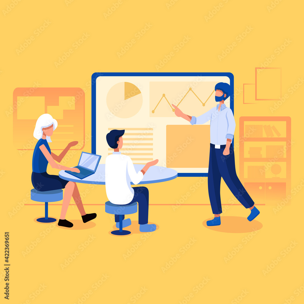 Fototapeta premium Coworking Center Vector Illustration concept. Flat illustration isolated on white background.