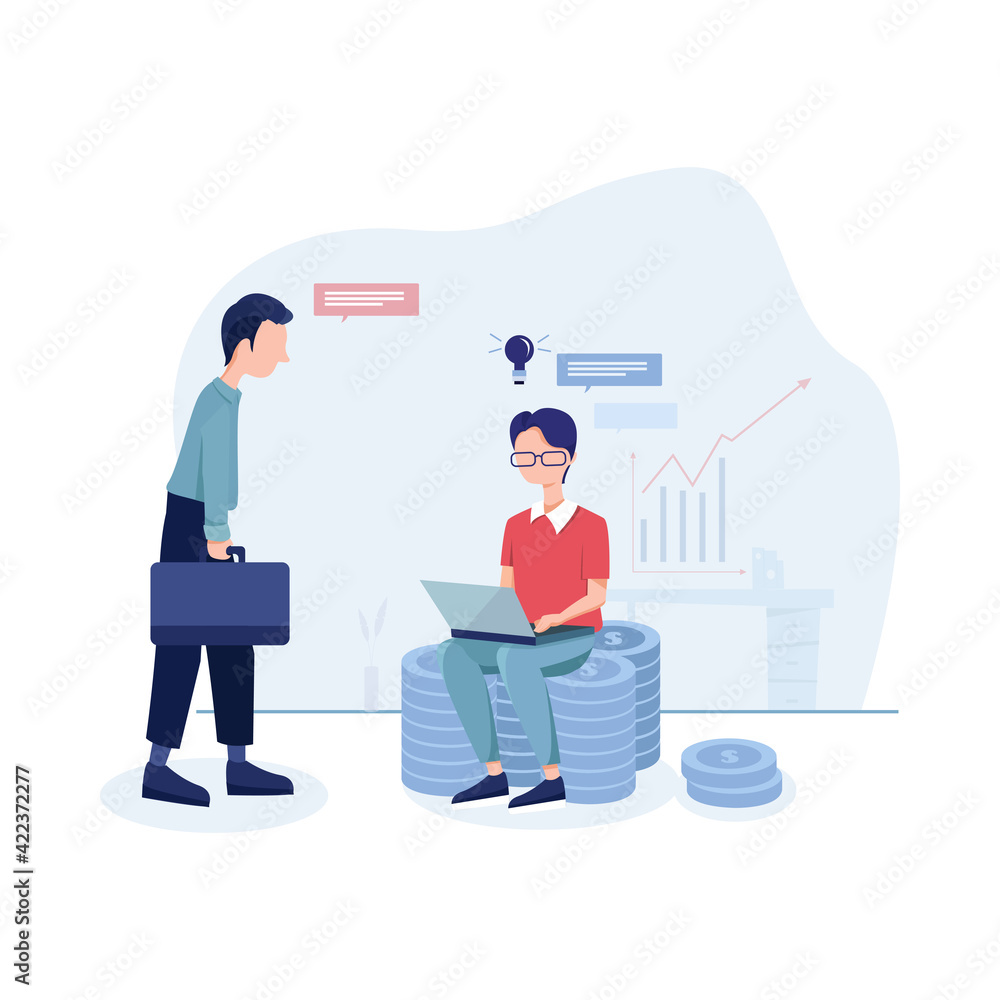 Invest in best idea Vector Illustration concept. Flat illustration isolated on white background. Invest in best idea Vector Illustration concept. Flat illustration isolated on white background.