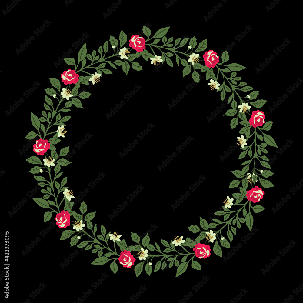 Rose and myrtle wreath
