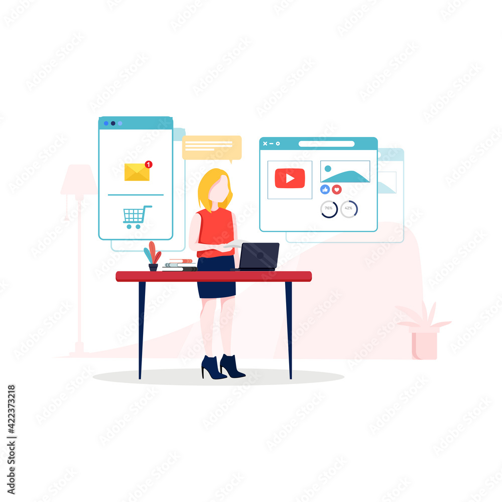Digital Marketing Vector Illustration concept. Flat illustration isolated on white background. Digital Marketing Vector Illustration concept. Flat illustration isolated on white background.