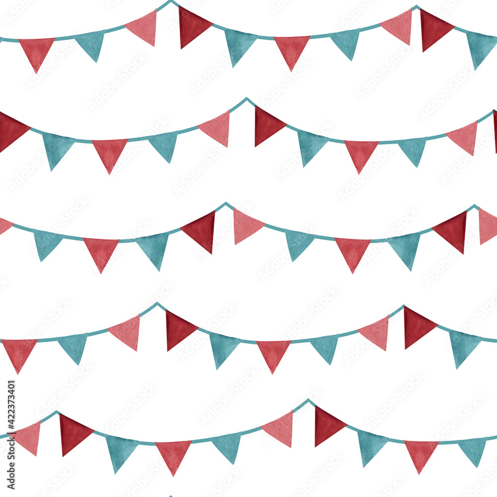 Obraz premium Red and blue flag seamless pattern 