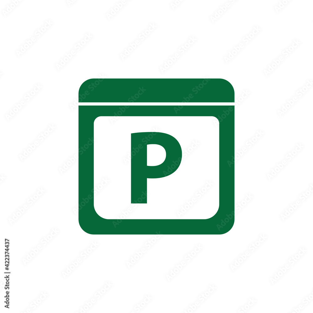 green parking sign on white background green parking sign on white background