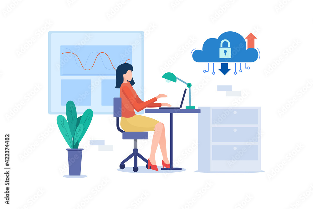 Fototapeta premium Cloud Computing Vector Illustration concept. Flat illustration isolated on white background.